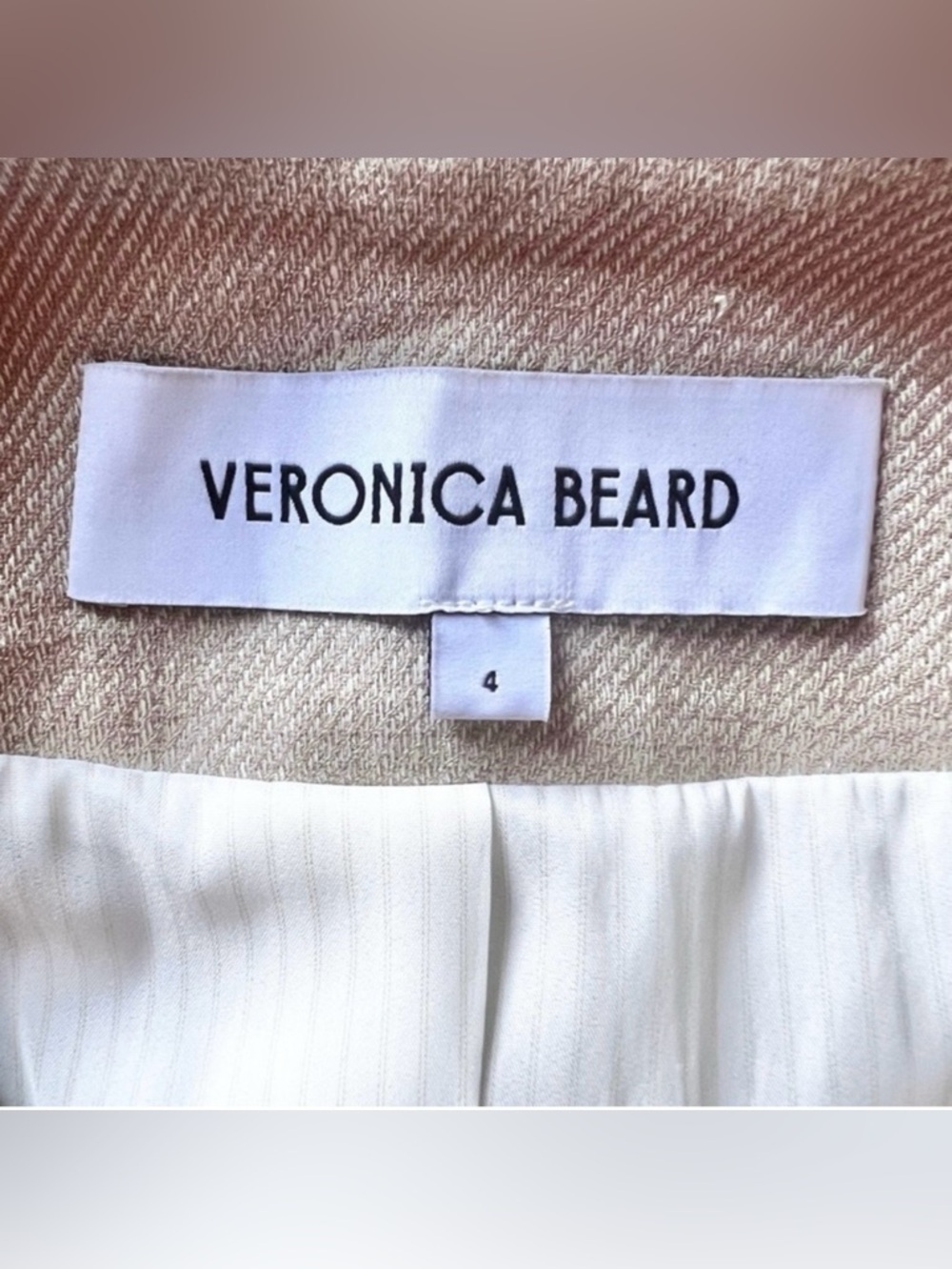 NWOT Veronica Beard Tamara Linen Blend Vest Sandalwood Melange Size 4. - Picture 8 of 12